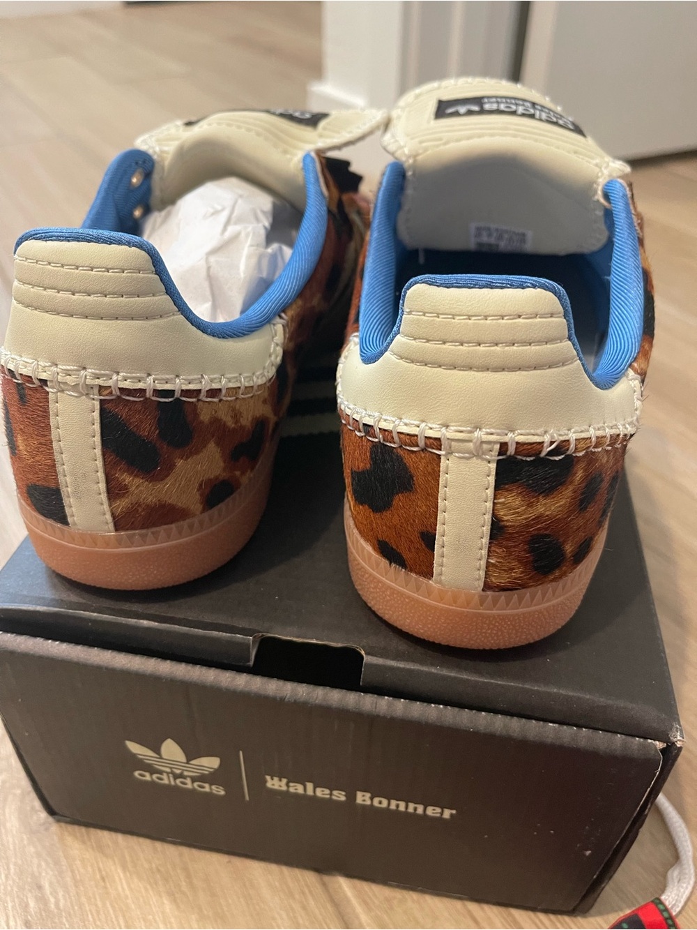 New In Box Adidas X Wales Bonner Pony Hair Leopard Samba Sneakers Sz 7.5 Rare - Picture 4 of 16